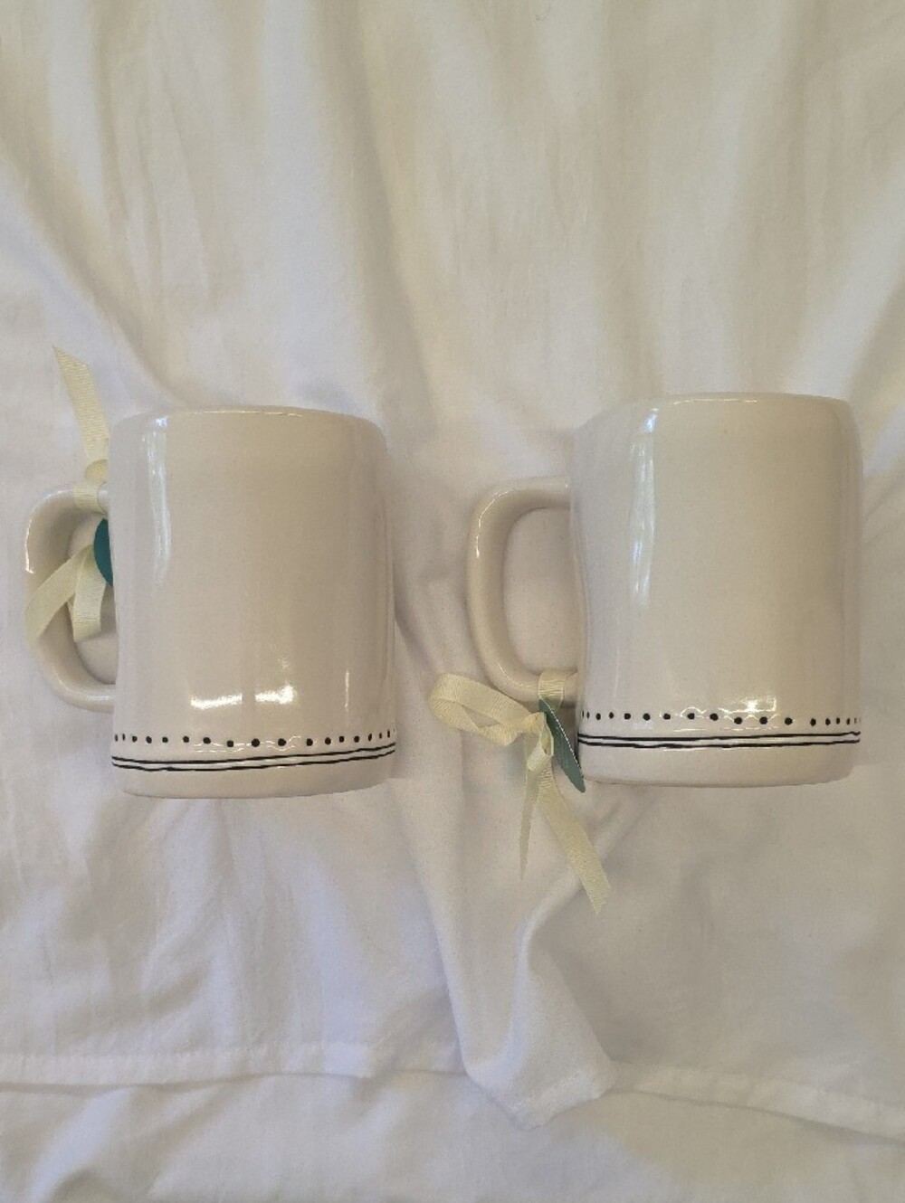 Rae Dunn Cherry Enjoy Mug Set of 2 Artisan Collection NWT Hand Painted - Picture 5 of 6
